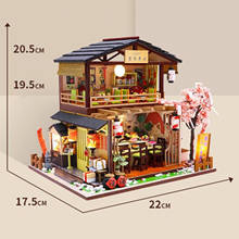 Casa de madera DIY, casa de muñecas en miniatura de estilo japonés, Kits con muebles y LED, regalos 2024 - compra barato