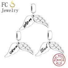 FC Jewelry Fit Original Pan Charms Bracelet 925 Silver Hollow Angel Wings Family Bead Pendant For Making Berloque 2020 NEW 2024 - buy cheap