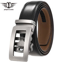 Plyesxale Top Quality Men's Belt Genuine Leather Strap Male Metal Automatic Buckle Belt for Men 2021 Business Luxury Brand B442 2024 - buy cheap