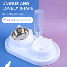 Cuenco doble para gatos y mascotas, dispensador automático de agua, tazón de acero inoxidable, alimentador para perros, tazón para beber para gatitos 2024 - compra barato