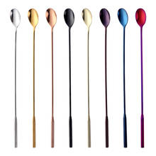 1PC Colorful Stainless Steel Mixing Cocktail Spoon Long Tea-drop Spoon Kitchen Stir Spoon Bartender Tools Home Kitchen Tableware 2024 - buy cheap