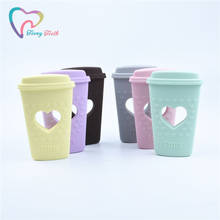 1 PC Coffee Cup Silicone Teether BPA Free Silicone Baby Teething Cartoon Teether Coffee Cup Beads DIY Baby Teeth Toy Gift 2024 - buy cheap