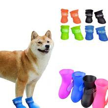 Для домашних собак и котов резиновые ботинки для домашних животных, Нескользящие водонепроницаемые ботинки для собак и кошек, Размеры S/M/L/XL/XXL 2024 - купить недорого