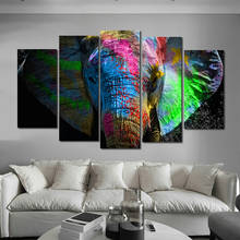 5 panels Colorful Elephant Canvas Painting Wall Art Pictures For Living Room Prints And Posters Modular Cuadros Decoration 2024 - buy cheap