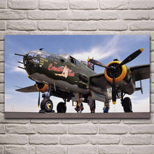 Pósteres de tela de vehículo militar de la Segunda Guerra Mundial, carteles retro en la pared, imagen para el hogar, decoración de la sala de estar, dormitorio, KL507, B-25 2024 - compra barato