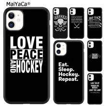 MaiYaCa Eat sleep hockey repeat Phone Case Cover For iPhone 5 SE 6 6s 7 8 plus X XR XS 11 12 13 pro max Samsung Galaxy S8 S9 S10 2024 - buy cheap