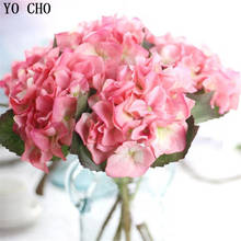 YO CHO-flores artificiales de hortensia, ramas de seda falsas para el hogar, jardín, Navidad, puerta de boda, decoración del hogar, hortensias de tela 2024 - compra barato
