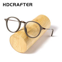 HDCRAFTER Vintage Wood Round Eyeglass Frames Full Rim Hand Made Glasses Spectacles Men Women Optical Myopia Prescription Frame 2024 - buy cheap