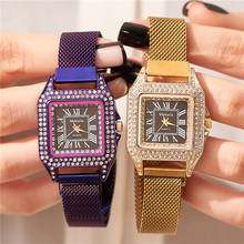 Часы женские из сетчатой стали, роскошные модные наручные часы из розового золота 2024 - купить недорого