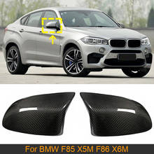 Tapas de cubiertas de espejo retrovisor de carbono seco, para BMW X5M F85 X6M F86 2014-2018, cubiertas de espejo lateral de coche, pegatina 2024 - compra barato