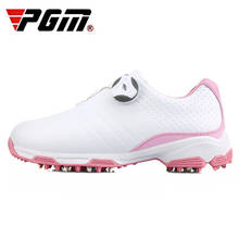 PGM-zapatos de Golf con hebilla giratoria para mujer, zapatillas de deporte transpirables con cordones automáticos, zapatos de Golf antideslizantes de microfibra impermeables, novedad de 2021 2024 - compra barato