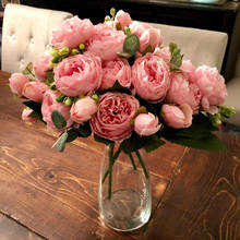 Flores artificiales de peonía, rosas de seda, peonías pequeñas para fiesta en casa, decoración de boda 2024 - compra barato