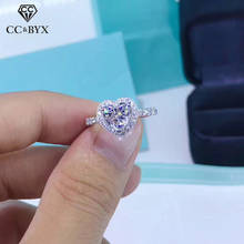 Женское Обручальное кольцо с сердечком CC, простое серебряное кольцо с кубическим цирконием, темперамент, подарок для невесты, CC829 2024 - купить недорого