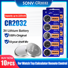10 шт./лот sony CR2032 3V 100% оригинальный литиевый аккумулятор для часов с пультом дистанционного управления калькулятор CR2032 кнопки батареи для монет 2024 - купить недорого