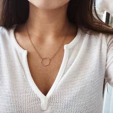 Hollow Square Alloy Pendant Necklace for Women Gold Silver Color Simple 2020 Fashion Jewelry Necklaces Female New Arrival 2024 - buy cheap