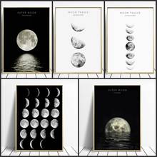 Arte minimalista de pared de Luna, carteles e impresiones de lienzo de fase lunar, pintura abstracta, imágenes de decoración nórdica, decoración moderna del hogar 2024 - compra barato