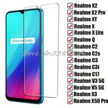 Película protetora de vidro temperado para celular oppo, película realme x lite x2 pro xt q c2 c2s c17 c3 global xci v3 v5 5g x3 superzoom x50 q2 2024 - compre barato