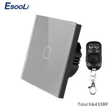 Esooli EU/UK Standard Smart Home Wireless Remote Control Light Switch 1 Gang 1 Way RF433 Remote Control Wall Touch Switch 2024 - buy cheap