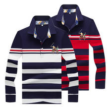 Tace & Shark Brand men's polo shirt Striped Casual & Business 2019 New High Quality 3D Embroidery Polo Shirt men Long sleeve 2024 - buy cheap