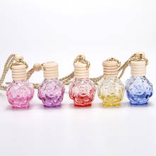 10pcs/lot 10ml colour Diamond Shape Frosted Glass Car Pendant Empty bottle Car Hanging Perfume Bottle 2024 - buy cheap