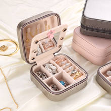 Small Jewelry Box Earrings Rings Organizer with Mirror Travel Portable PU Leather Necklace Multi-function Storage Case Holder 2024 - buy cheap
