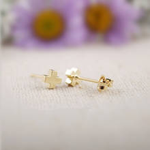 Fashion Three-dimensional Cross Stud Earrings Smooth Surface Design Copper Material 2024 - buy cheap