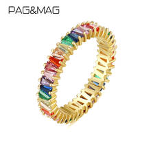 PAG & MAG-Anillo de plata de primera ley y circón para mujer, sortija, plata esterlina 100%, Circonia cúbica, zirconia, circonita, zirconita, zirconita, colores del Arcoíris, compromiso, joya fina, 925 2024 - compra barato