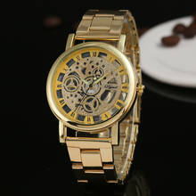 Luxury Men Watches Fashion Hollow Transparent Watches Stainless Steel Quartz Watches Men Gold Watches montres homme horloge man 2024 - buy cheap