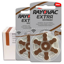Rayovac-bateria auditiva 60 peças/1 caixa, para aparelho auditivo, tamanhos 312 v, diâmetro 1.45mm, espessura 312mm 2024 - compre barato