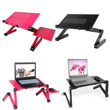 Adjustable Aluminum Laptop Desk Ergonomic Portable TV Bed Lapdesk Tray PC Table Stand Notebook Table Desk Stand With Mouse Pad 2024 - buy cheap