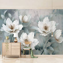 Papel de parede artesanal personalizado, adesivo retrô com flores frescas, impermeável para parede de sala de estar, quarto e pôster 2024 - compre barato