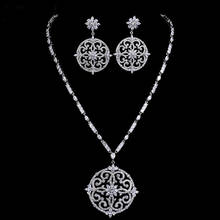 New Luxury Bridal Jewelry Set White Gold Colour AAA Cubic Zircon Big Flower Vintage Wedding Jewelry Set Christmas Gift 2024 - buy cheap