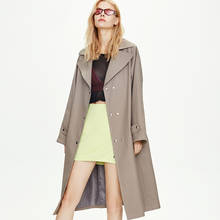2020 novas mulheres trench coat turn down collar estilo solto longo trench femme feminino outono casaco casaco abrigo streetwear 2024 - compre barato