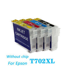 4 шт. T702XL1 T702XL2 T702XL3 T702XL4 Refillable патрон чернил для принтера Epson рабочей силы Pro WF-3720 WF-3730 WF-3733 без чипа 2024 - купить недорого