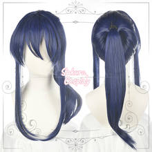 Anime Game Re:vale IDOLiSH7 Banri Ogami Cosplay Dark Blue Short Long Ponytail Heat Resistant Synthetic Hair Party + Free Wig Cap 2024 - buy cheap