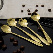 1/2/4pcs Dessert Spoons Flowers Design Tea Coffee Mixing Stainless Steel Drinking Tableware Vintage Teaspoons Cake Spoon 2024 - buy cheap