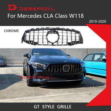 Для Mercedes New CLA Class AMG GT Grill W118 C118 Автоматическая Передняя Вертикальная решетка для Panamerica 2019-2020 New CLA Class CLA220 2024 - купить недорого
