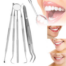 5PC Dental Oral Hygiene Stainless Steel Kit Mouth Mirror Sickle Scaler Teeth Care Cleaning Dentist Prepared Tool Probe With Case 2024 - buy cheap