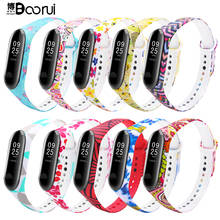 BOORUI mi band 3 strap Comfortable Colorful mi band strap with varied flowers printing for xiaomi miband 3 smart bracelets 2024 - buy cheap