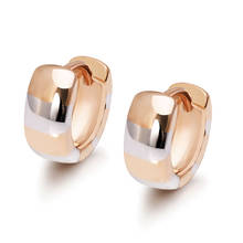 MxGxFam гладкие серьги-кольца для женщин без камня, классический стиль, смешанные 18 k Белый золотой цвета 2024 - купить недорого