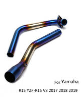 For Yamaha R15 YZF-R15 V3 2017 2018 2019 Exhaust Pipe Motorcycle Header Mid Link Pipe Slip On 51mm Stainless Steel Blue 2024 - buy cheap