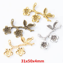 10 pieces of retro metal zinc alloy flower Pendant for DIY handmade jewelry necklace making 8125 2024 - buy cheap