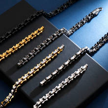 Pulseiras masculinas de ouro e preto, joias de aço inoxidável 316l, pulseira de 22.5cm de comprimento 2024 - compre barato
