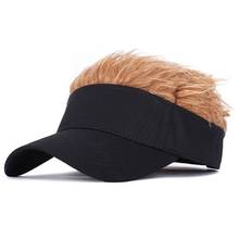 Men Women Golf Baseball Cap Adjustable Breathable Outdoor Camping Hiking Fake Flair Hair Sun Visor Hat 2024 - buy cheap