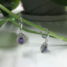 Brincos de cristal roxo brilhante estilo coreano orelha jóias presente para as mulheres zircon pingentes brilhantes brinco jóias brilhantes 2024 - compre barato