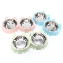 Double Pet Bowls Dog Food Water Feeder Stainless Steel Pet Drinking Dish Feeder Cat Puppy Feeding Supplies Small Dog Accessories 2024 - buy cheap