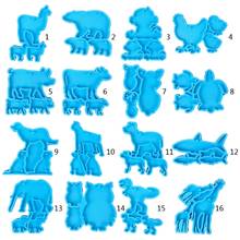 Animal Shaped Keychain Epoxy Resin Mold Key Chain Pendants Silicone Mould DIY Crafts Decorations Casting Tool Soap Making 2024 - buy cheap