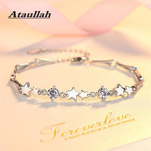 Ataullah Silver Color Star Bracelet Sterling Silver 925 Jewelry White Zircon Crystal Bracelets Bangle for Woman Party Gift BW040 2024 - buy cheap