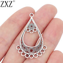 Zxz 10 peças pingentes de amuleto de liga de zinco, forma de gota, para brincos, acessórios para fazer joias, 44x27mm 2024 - compre barato