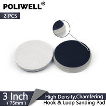 POLIWELL 2PCS 3 Inch 75mm Chamfering High Density Hard Hook & Loop Surface Protection Interface Buffer Backing Pad 2024 - buy cheap